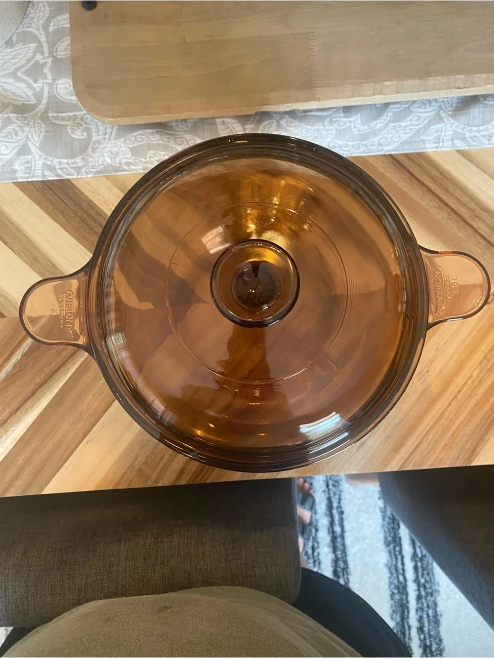 Corning Visionware Amber 3.5 L  Dutch Oven Stock Pot W/ Lid